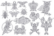 Unusual animals set, an Object Graphic by MarinaVorontsova (Thumbnail 2 of 6)