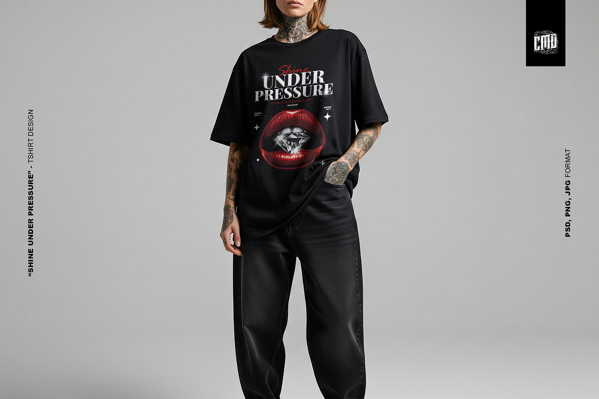 SHINE UNDER PRESSURE - Tshirt Design, an Object Graphic by Cmd Project (Photo 10 of 10)