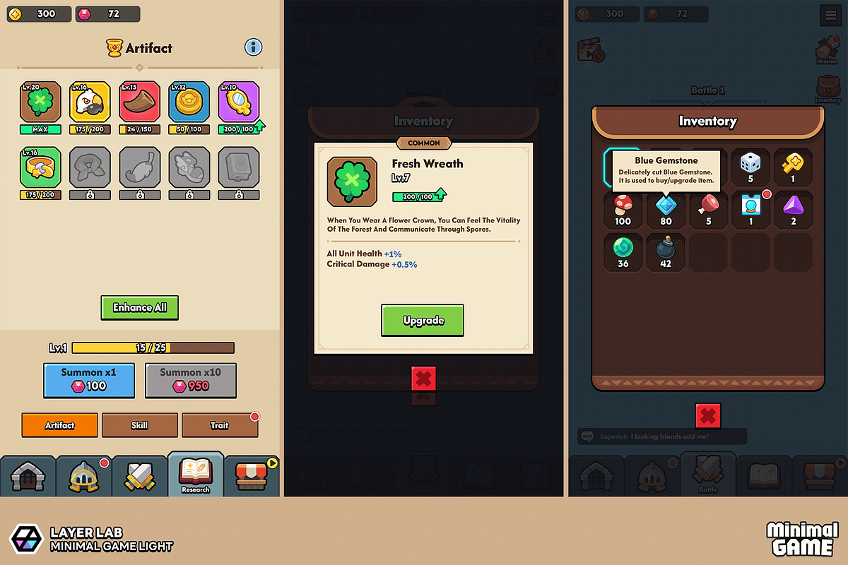 GUI Pro - Minimal Game Light, an UI Kit Template by LAYERLAB (Photo 28 of 51)
