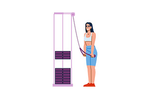 Woman exercising back muscles using, a Sport Illustration by pikepicture