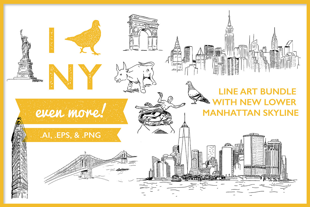New York City Line Art Bundle!, an Illustration by dear uncle (Photo 1 of 5)