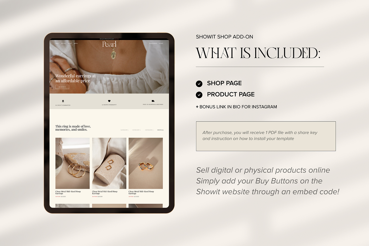 Showit Shop Add-on template, a Landing Page Template by Digital&Chic (Photo 3 of 6)