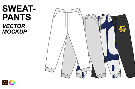 Sweatpants Vector Sketch Mockup
