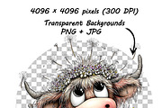 Highland Cow Birthday Animal Clipart, a Graphic by one-touch (Thumbnail 10 of 17)