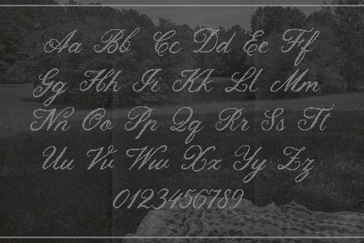 Lace House Stitched Embroidery Font, a Script Font by AnMark (Photo 9 of 11)