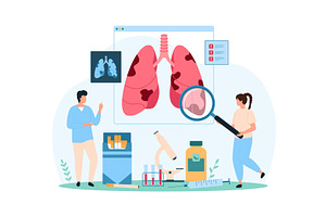 Awareness dangers smoking lungs, an Object Illustration by Flashvector