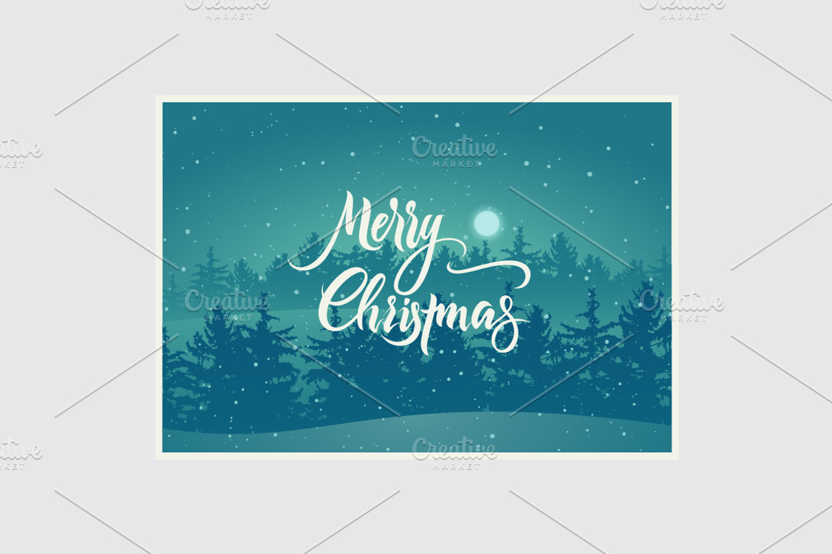 Calligraphic vector Christmas cards., a Seasonal Illustration by PoPaShop (Photo 5 of 6)