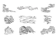 Wave elements in vintage style, an Object Graphic by marukopum (Thumbnail 5 of 9)