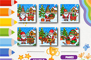 Christmas Gnome Flower Shop Coloring, a Seasonal Illustration by Design Zone (Thumbnail 2 of 5)