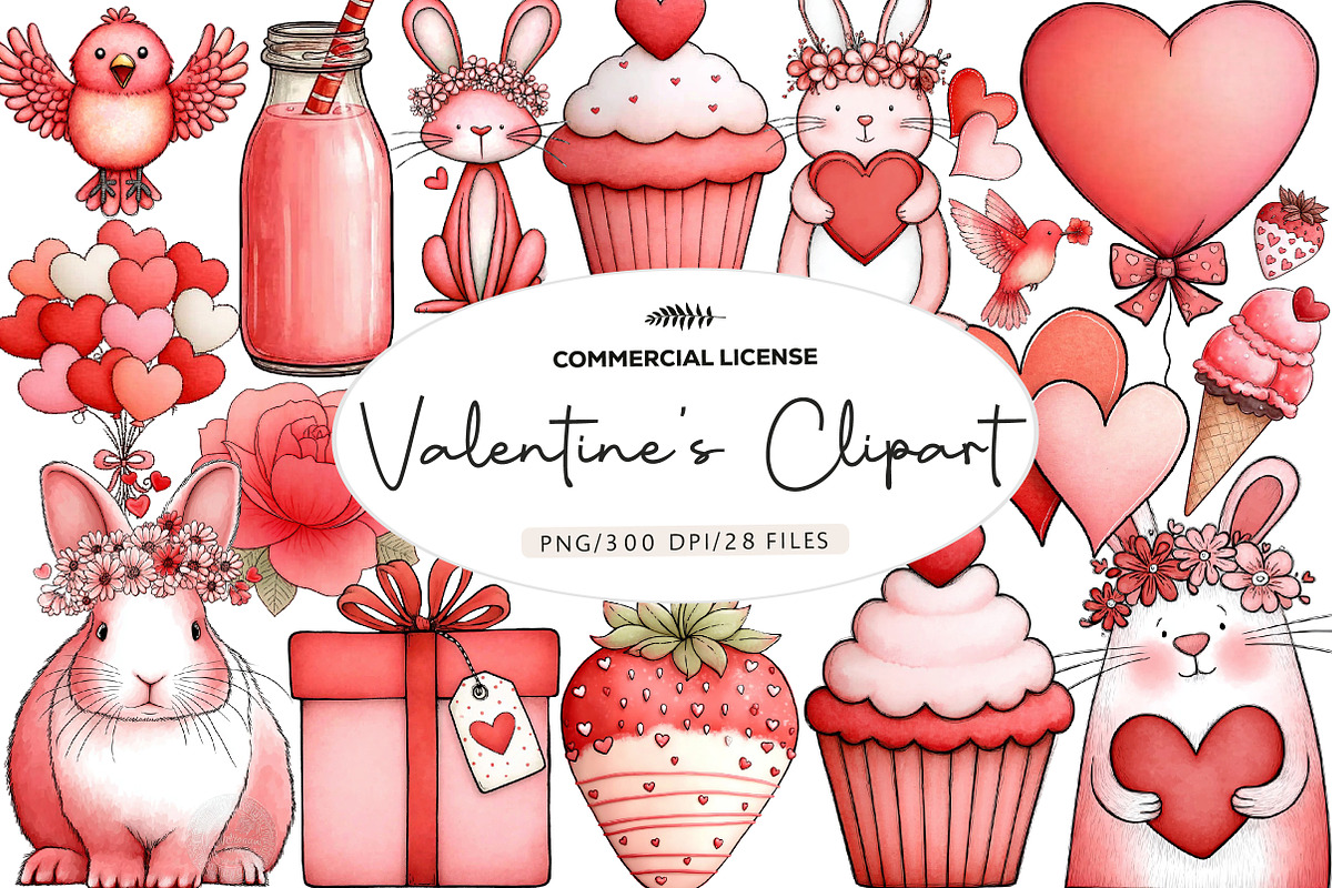 valentine's Sublimation clipart, an Illustration by CreationArt (Photo 1 of 6)
