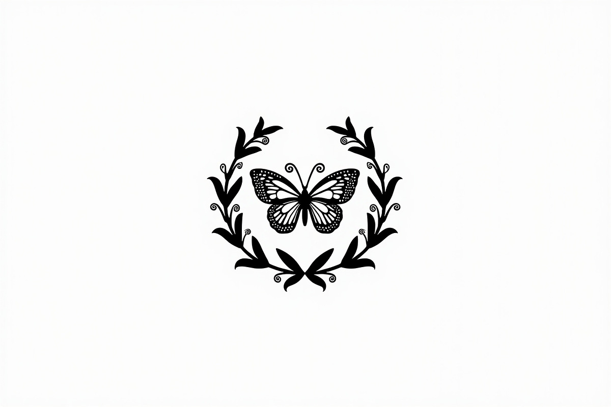 Rose Butterfly Wreath Silhouette —, an Illustration by Amazin_art (Photo 19 of 25)
