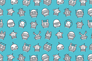 Robots: 12 icons & seamless pattern, an Outline Icon by chewkotski (Thumbnail 5 of 5)