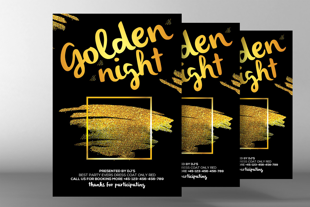 Gold Minimal Flyer, a Flyer Template by graphicforest