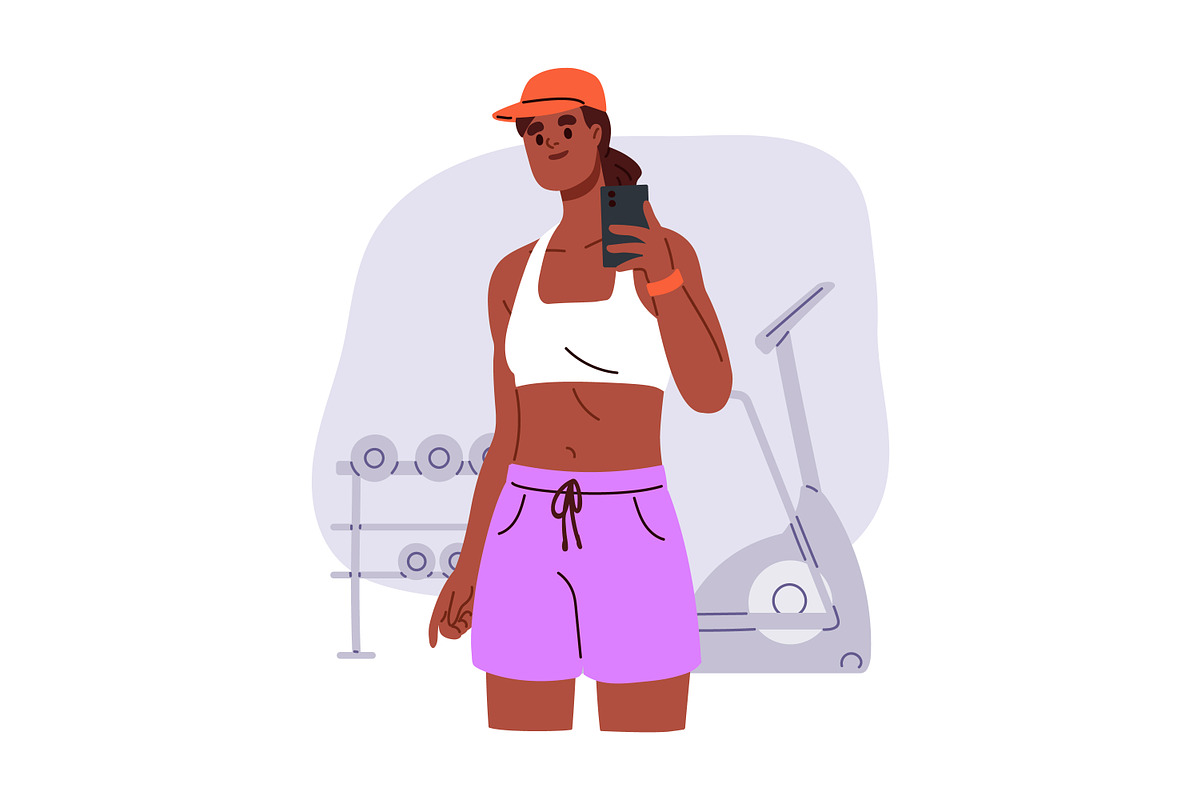 People in sportswear in gym set, a Sport Illustration by Good Studio (Photo 2 of 4)