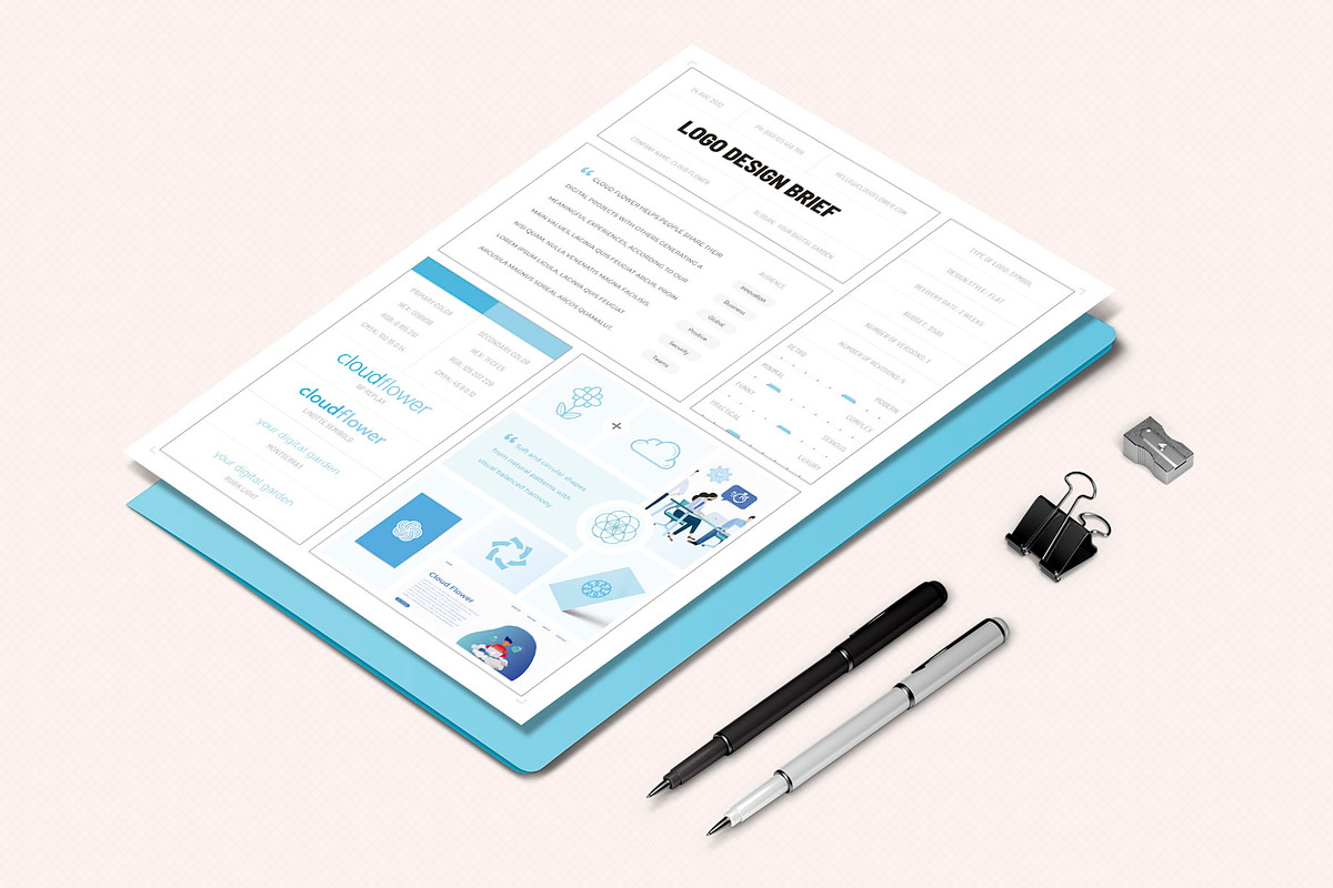 One Page Logo Design Brief, a Stationery Template by Sargatal (Photo 2 of 4)