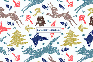 11 Woodland Vector Patterns