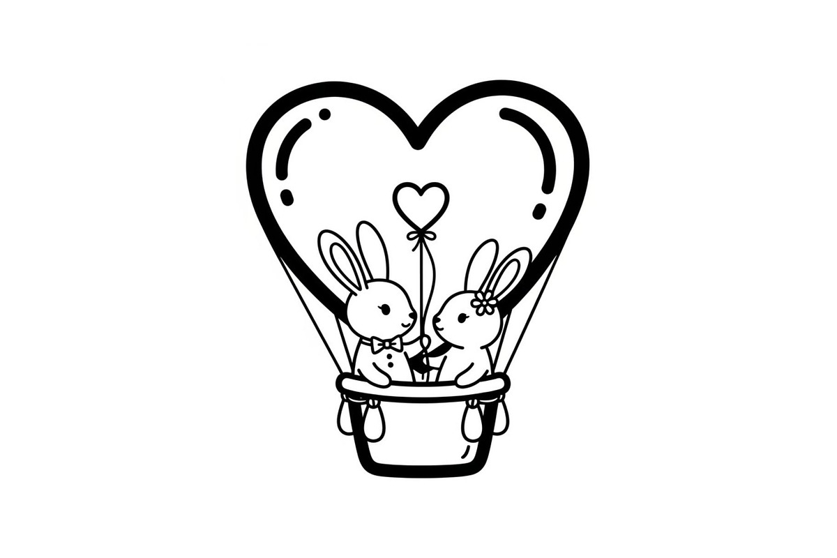 Cute Bunny Love Silhouette Icons, an Illustration by Creativeshirt (Photo 32 of 51)