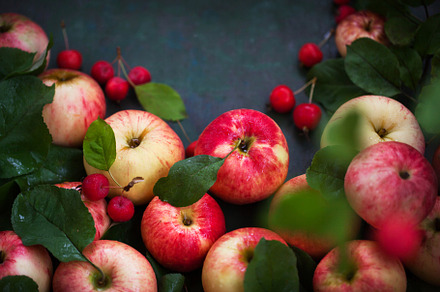 Fresh ripe colorful apples