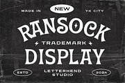 Ransock Display, a Serif Font by Letterhend Studio (Thumbnail 1 of 8)