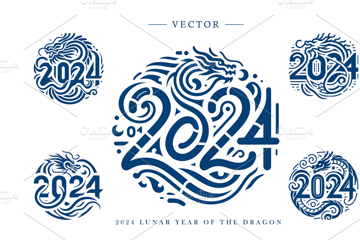 Chinese New Year of the dragon, an Animal Illustration by DesignFolioHub (Photo 4 of 4)