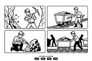 Activities of a mine worker, a Person Illustration by Vectorlina (Thumbnail 2 of 3)