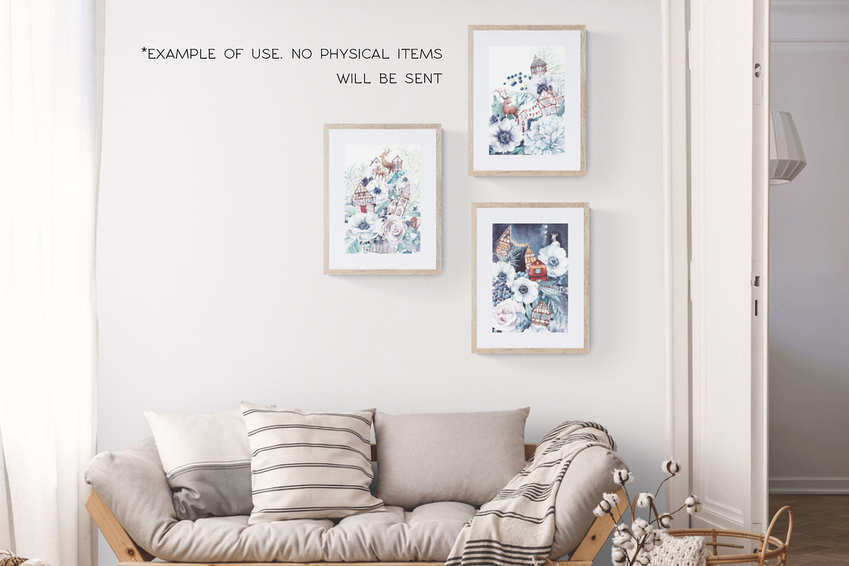 Deer Town. Christmas floral card set, an Animal Illustration by Eisfrei (Photo 6 of 7)