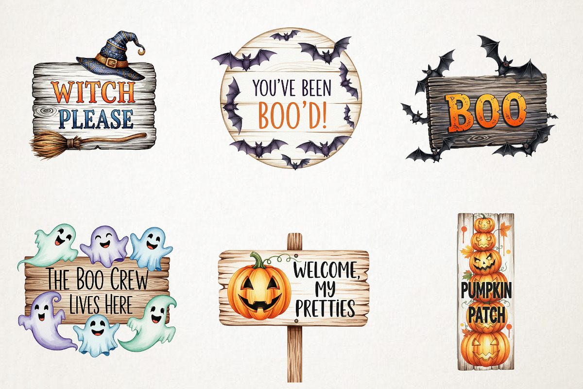 Halloween Wooden Board Sublimation, an Illustration by RobertsArt (Photo 5 of 7)