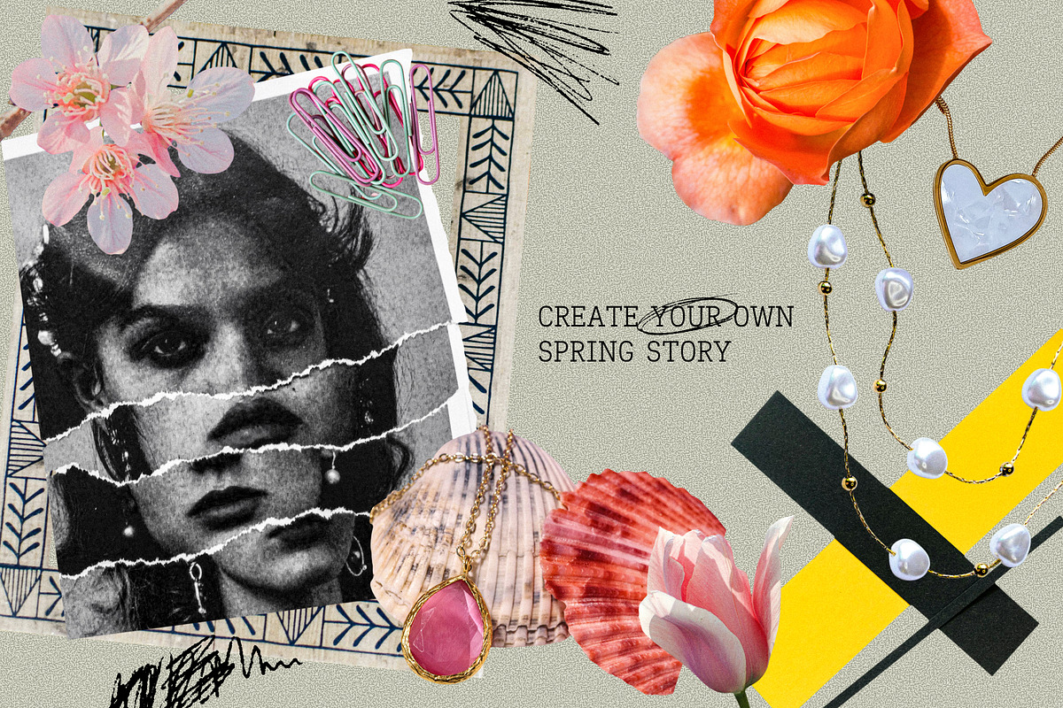 Messy Scrapbook: Spring Collage Kit, an Object Graphic by Anzhelika (Photo 3 of 12)