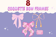 Coquette Bow Canva Frames Template, a Design Template by GraphiCarola (Thumbnail 1 of 6)