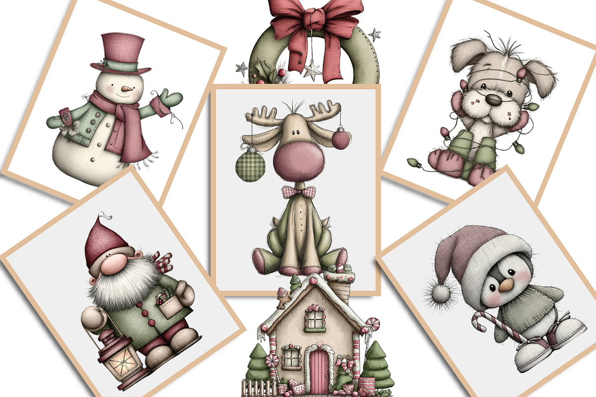 Whimsical Christmas Clipart Bundle, an Illustration by Creative Art (Photo 8 of 10)
