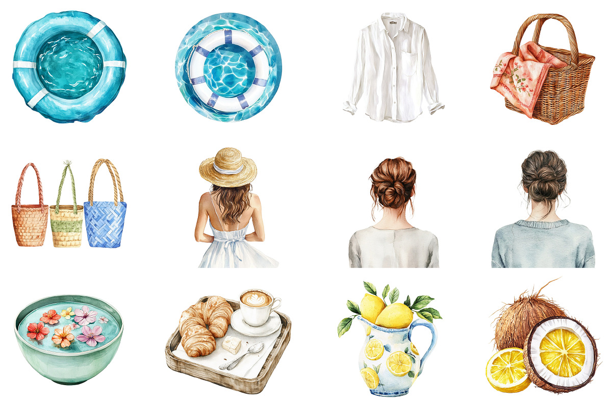 Watercolor Ocean Breath Clipart, an Illustration by CitraGraphics (Photo 2 of 5)
