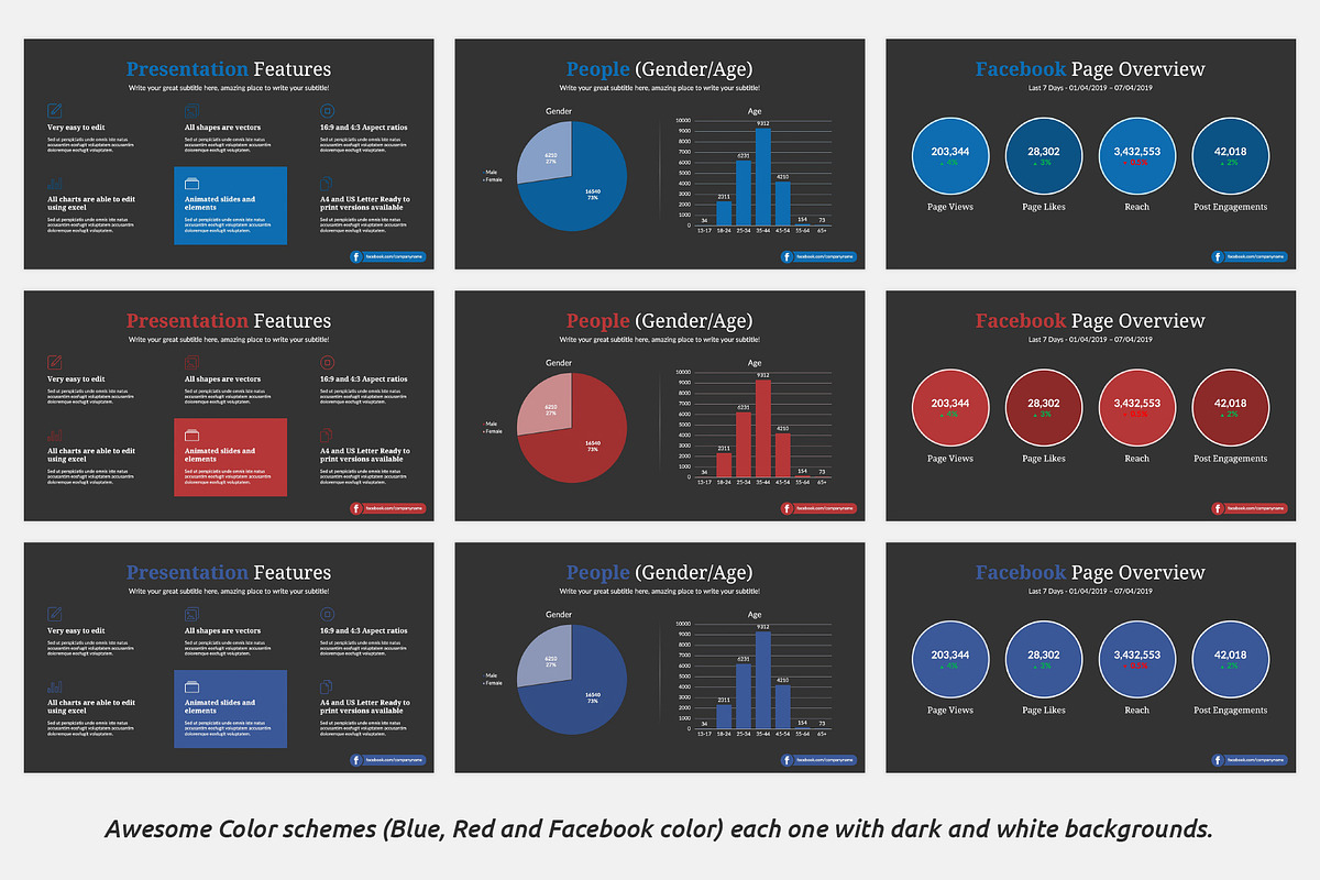 Facebook Report PowerPoint Template, a Presentation Template by SlideBunny (Photo 5 of 11)