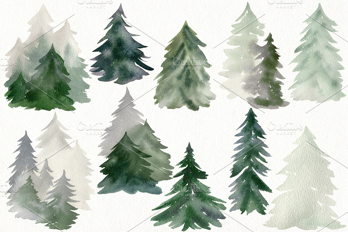 Watercolor forest., an Animal Illustration by TaPilipa (Photo 4 of 10)