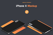 Isometric iPhone X Mock-up, an iPhone Mockup by IsometricWorld (Thumbnail 4 of 4)