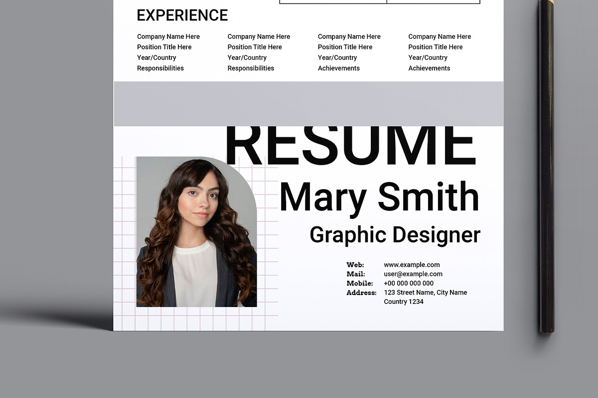 Graphic Designer Resume Template, a Stationery Template by MightyDesign (Photo 5 of 8)