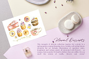 Flowers Desserts Watercolor Bundle, a Food Illustration by foxsong (Thumbnail 2 of 12)