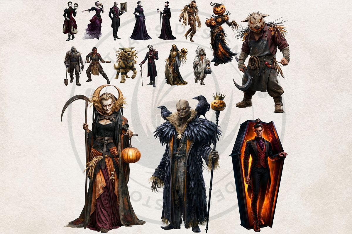 Hallowmere Halloween RPG characters, a Seasonal Illustration by ThatsDesignArt (Photo 15 of 17)