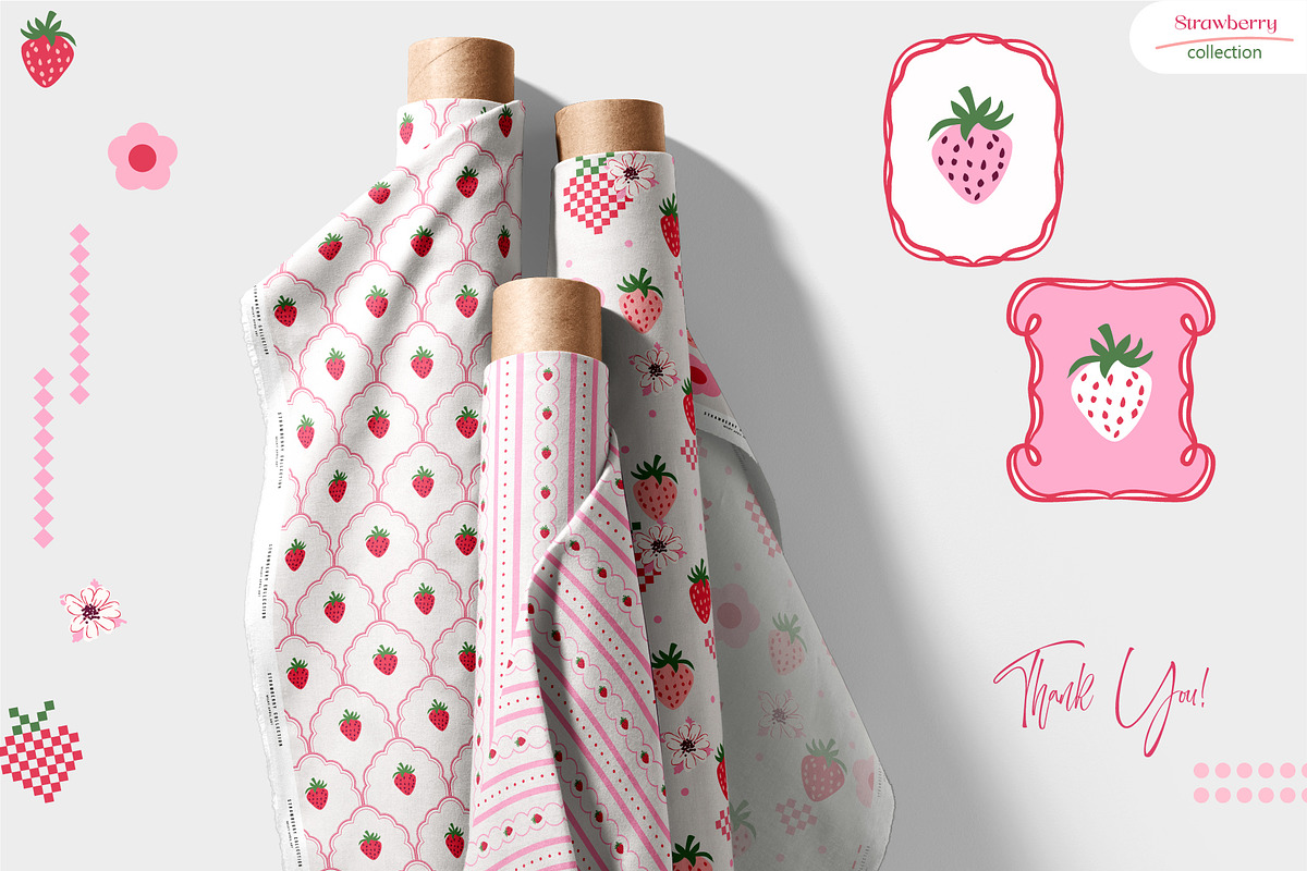 Strawberry Seamless Patterns, a Pattern Graphic by InaCorart (Photo 7 of 7)