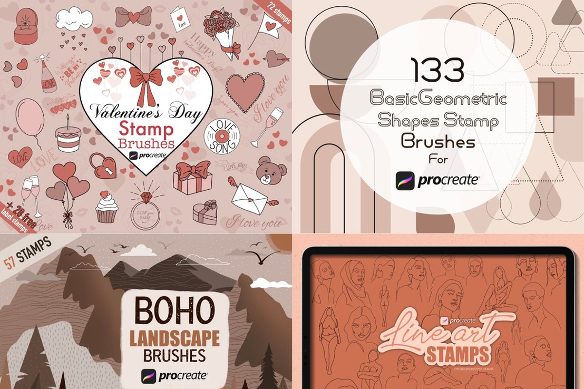 Procreate MEGA PACK - 1680+ brushes, a Brush Add-On by PDknyStudio