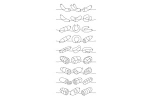 Set of sausages products. Butchery, a Food Illustration by GraphiShop