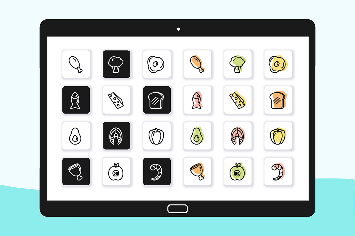Food Line Icons / Healthy eating, an Outline Icon by Irina Avdeeva (Photo 4 of 4)