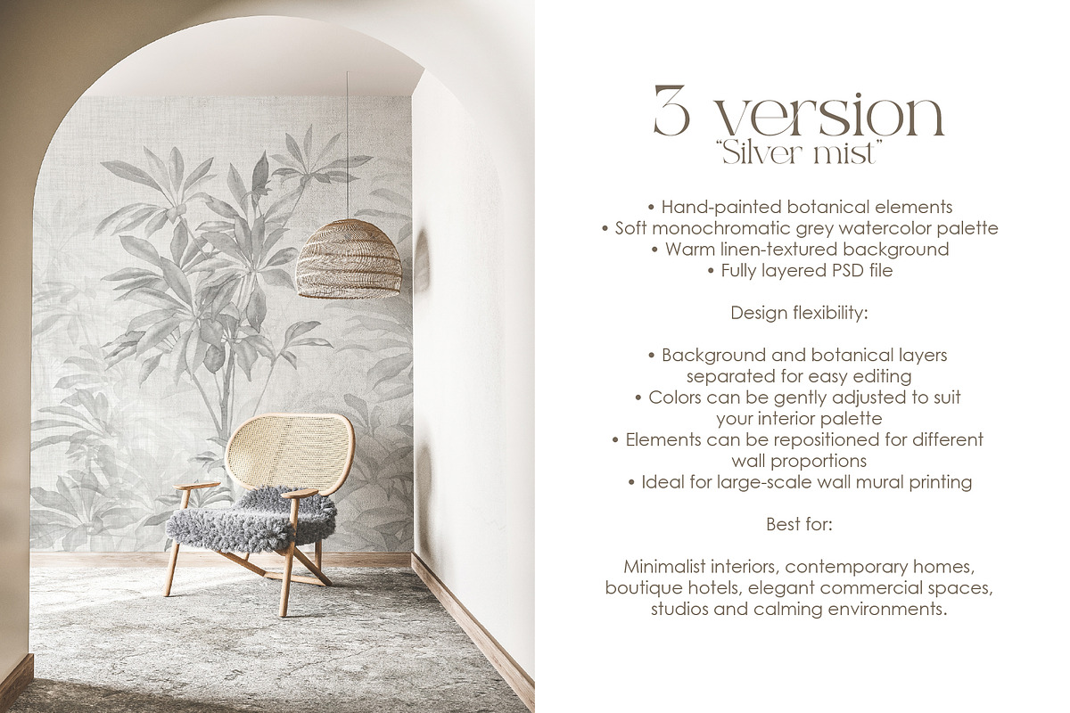 Garden Retreat botanical wall mural, a Wallpaper Graphic by Timofi Art (Photo 12 of 15)