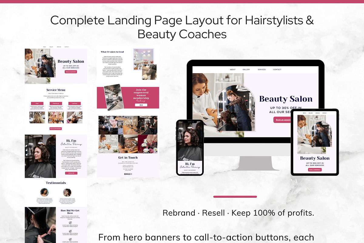 Beauty & Hair Salon Canva Website preview 4