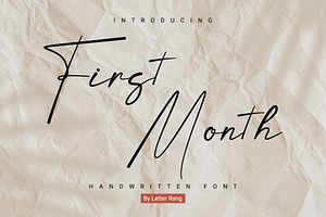 First Month | handwritten font
