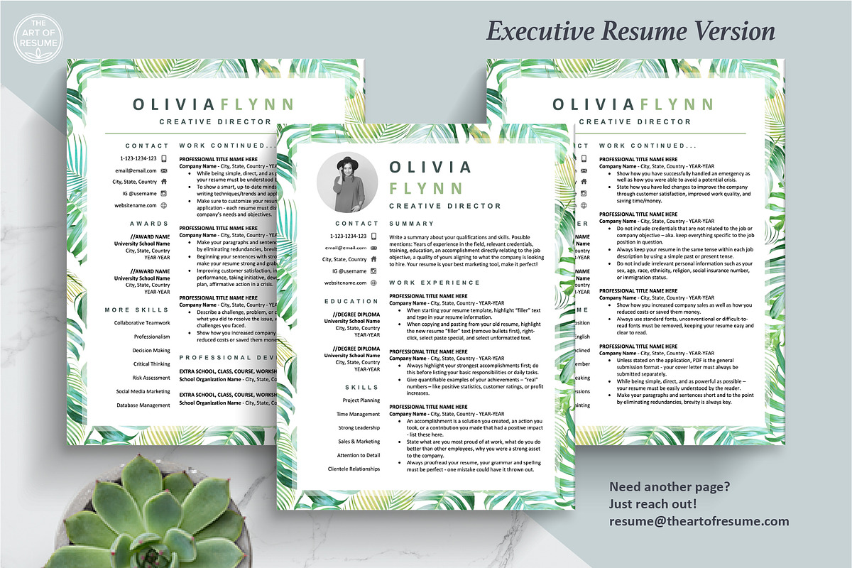 Creative Resume Template | Floral Flower Resume CV Design