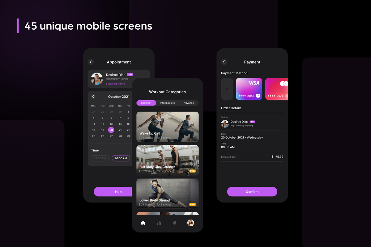 Feat Fitness UI Design Kit, an UI Kit Template by phoneixdesign (Photo 2 of 5)