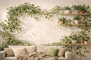 Climbing houseplants decorating livi, a Photo by Dvoevnore photos