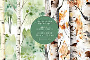 Watercolor Birch Trees, a Pattern Graphic by PeDe Designs (Thumbnail 2 of 6)