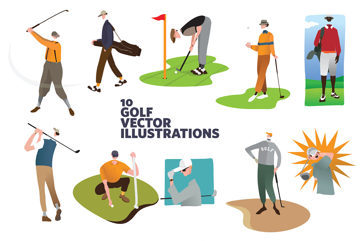 10 Golf Vector Illustrations, an Illustration by Decla Studio (Photo 1 of 4)