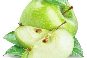 Green ripe apple and apple slices, a Food & Drink Photo by Volff
